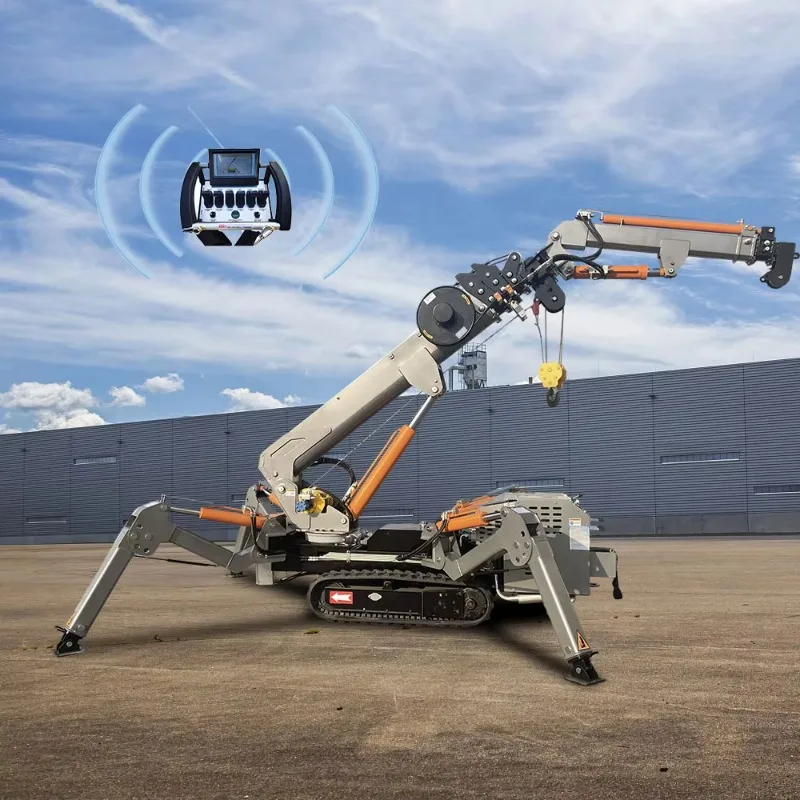 Customized Spider Crane 3 Ton Hydraulic Boom Electric Mobile Remote Control Small Crawler Spider Crane With Fly Jib