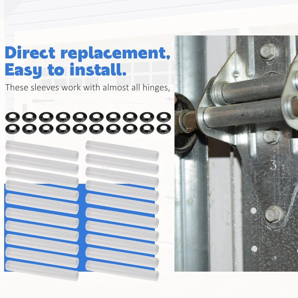 ลูกกลิ้งมาตรฐานรับน้ำหนักสูง 20 ชิ้น อุปกรณ์เครื่องมือ 80 มม. พร้อมแผ่นรองเพลาลูกกลิ้ง ใช้ได้กับลูกกลิ้งประตูโรงรถแบบเงียบ