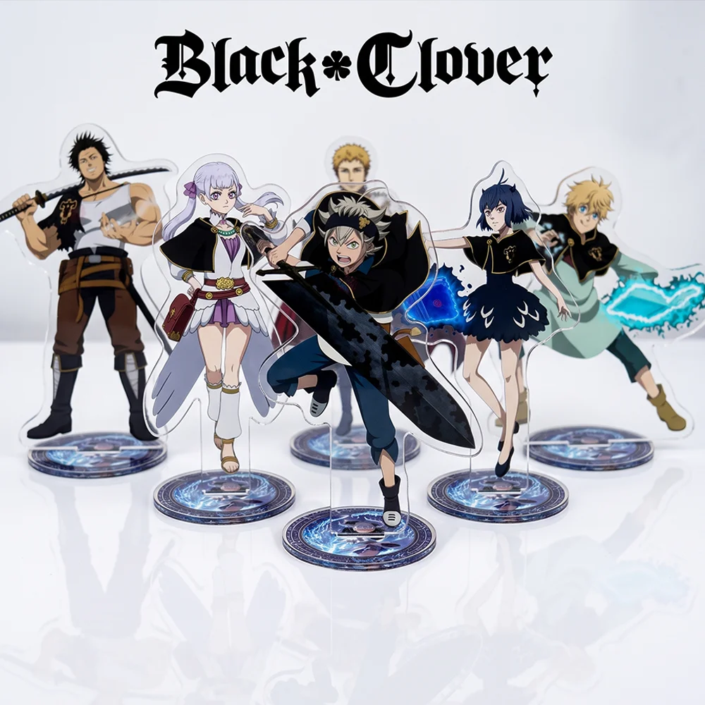 Anime Black Clover 15CM Asta Yuno Grinberryall Noelle Silva Cute Acrylic Stand Keychain Character Model Desk Decor Collect Gifts