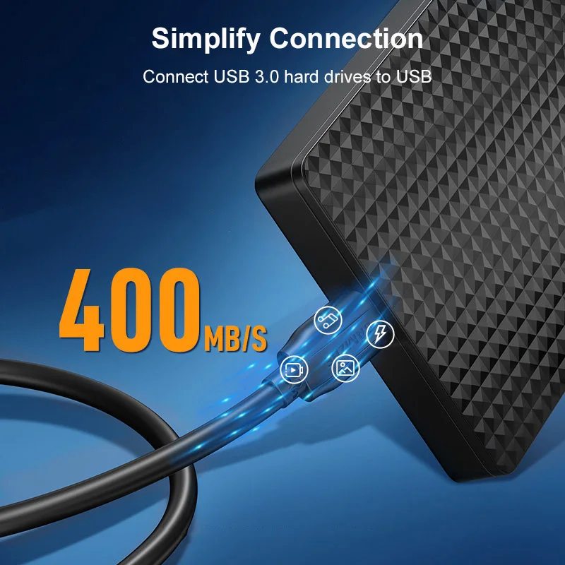 SAMZHE Hard Drive External Cable USB Micro B Cable HDD Cable Micro Data Cable SSD Sata Cable for Hard Disk Micro B USB3.0 Cable