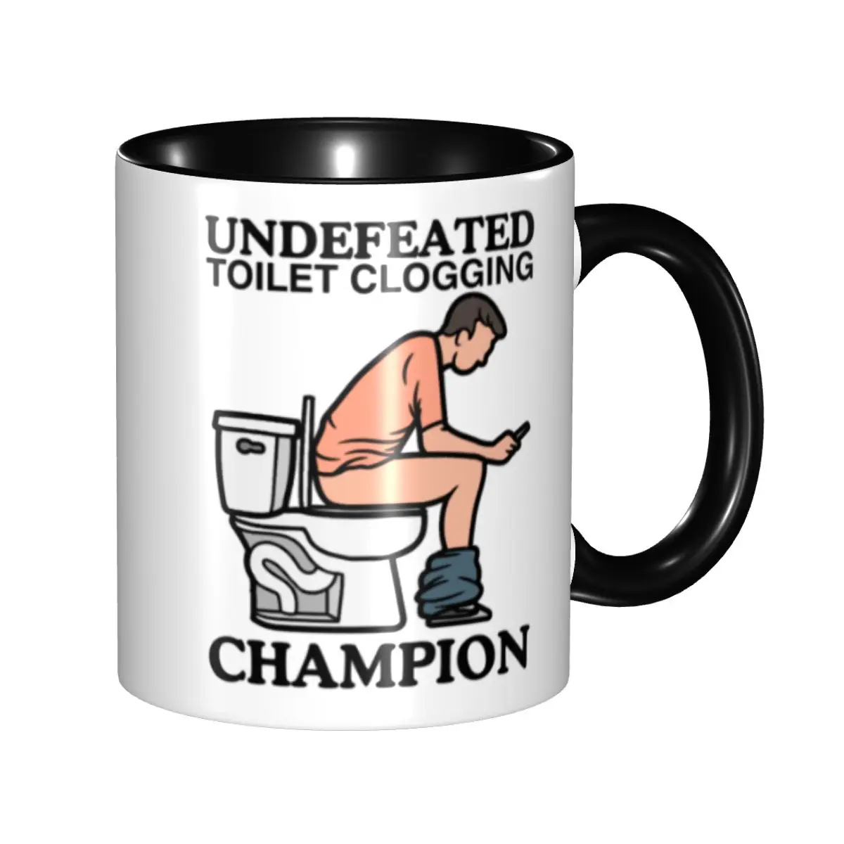 Undefeated Toilet Clogging Coffee Mug DIY Personalized Ceramic Tea Milk Mug Cup