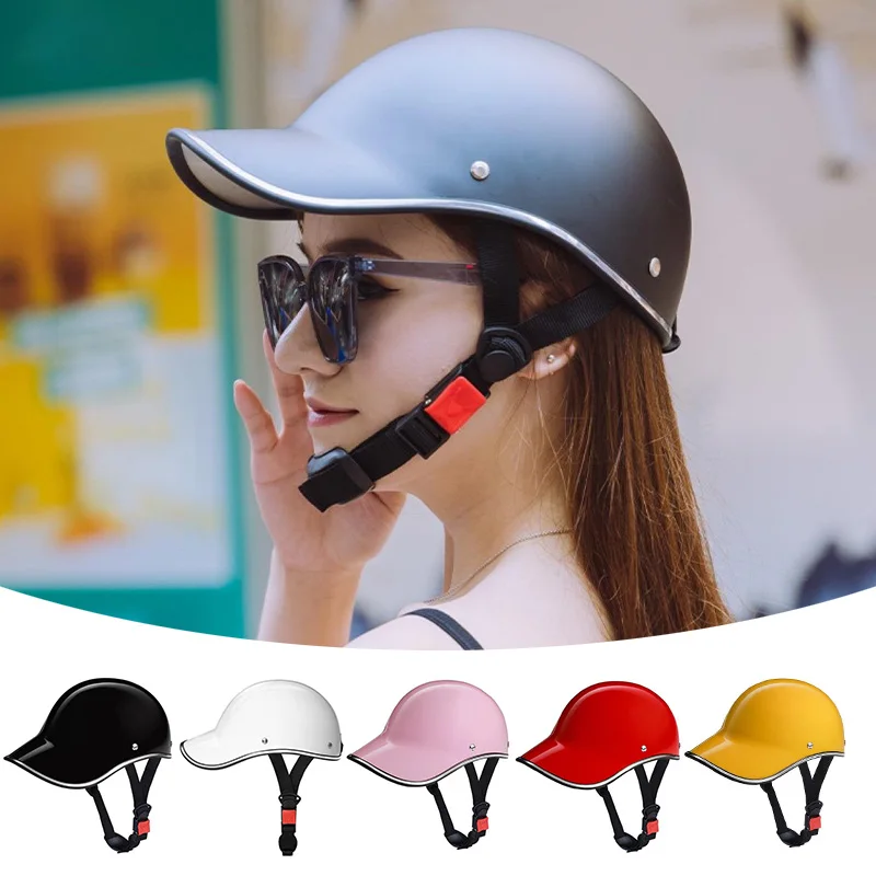 

Fashion Vintage Baseball Cap Ultralight Helmet Motorcycle Accessories Bicycle Scooter Open Face Half Helmet Men Women Universal