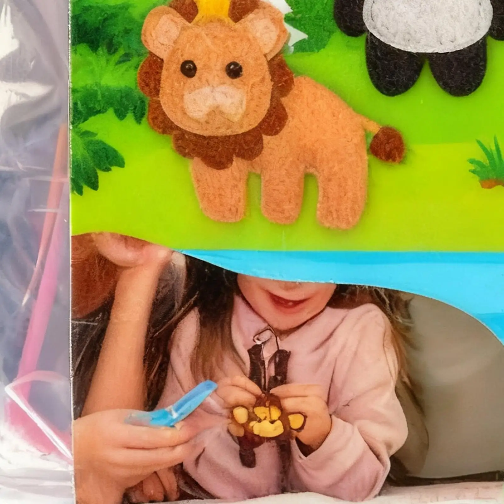 펠트 동물 공예 실습 기술 향상 침실 스튜디오 거실 파티 교실 소년을 위한 3D 펠트 동물 공예 세트