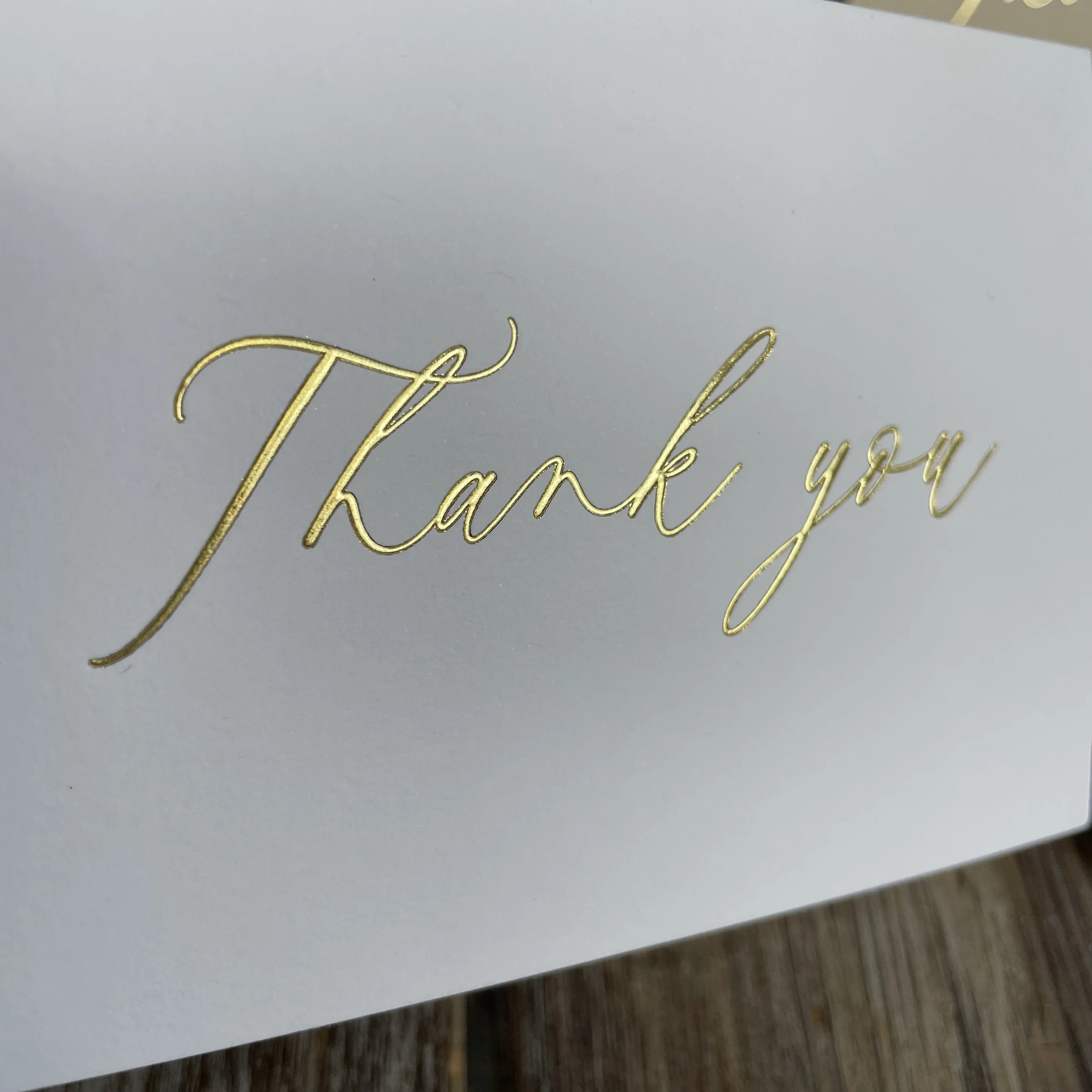 Embossed and real gold foil print Thank You Cards - Set of 6