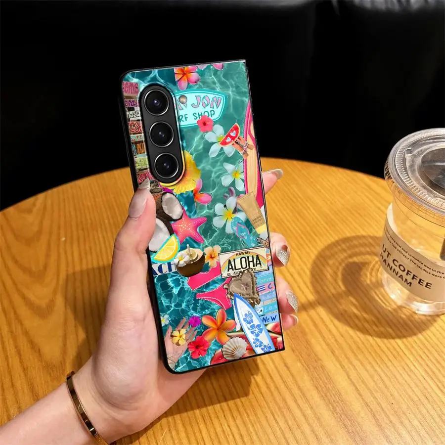 Creative Ocean Element Art Phone Shell Funda Case for Samsung Galaxy Z Fold 8 Ultra Z Fold 7 6 5 4 3 ZFold5 ZFold4 ZFold6 ZFold7