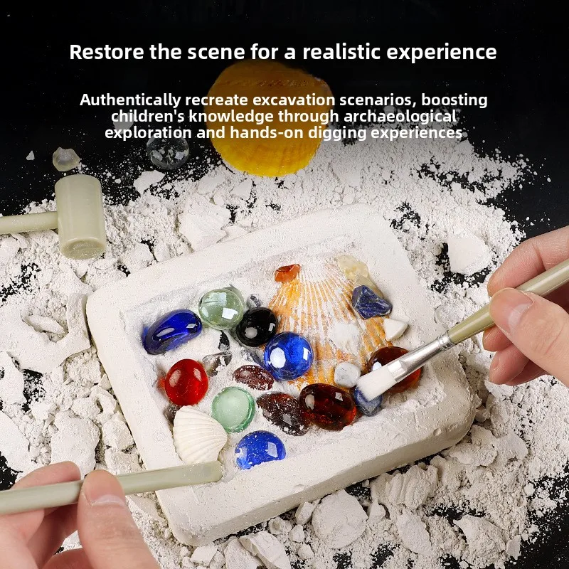هدايا عيد الميلاد للأطفال لتقوم بها بنفسك مجموعة حفر الأحجار الكريمة حفارة الماس الكريستال الملونة ديناصور الأحفوري لعبة علم الآثار