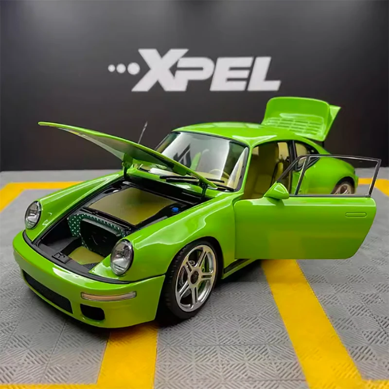 Almost Real ar 1:18 ruf scr 2018 Birch Green Alloy Full Open Car Model