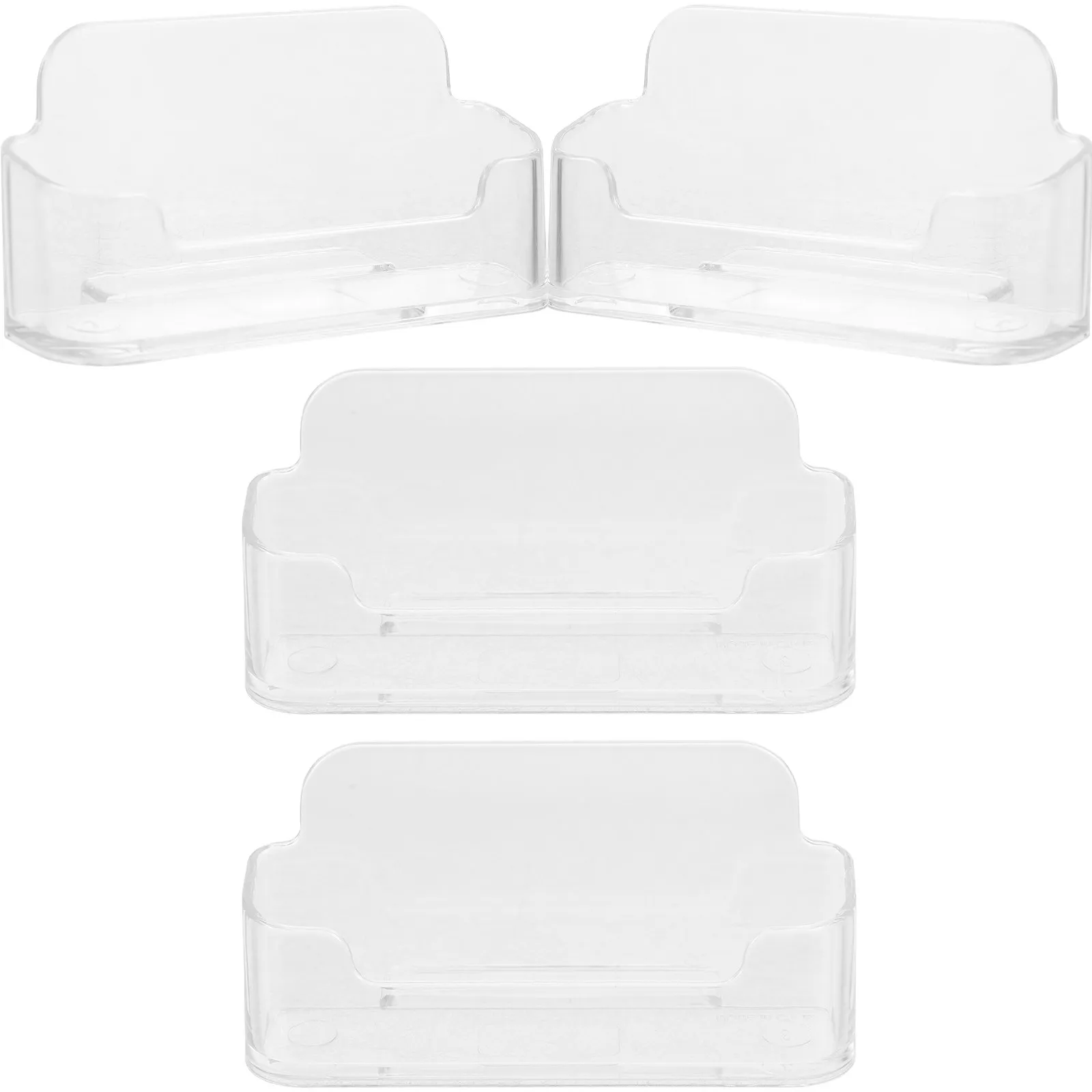 4Pcs Card Holder Transparent Material Vibrant Minimalist Desk Display Organizer for Vendor Booth Office