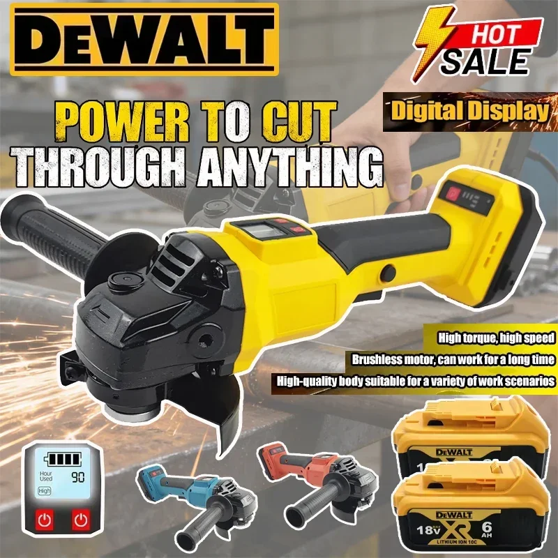 

Угловая шлифовальная машина Dewalt 125 мм, бесщеточная, с цифровым дисплеем, для полировки металла/дерева, совместима с аккумуляторами Makita/Milwaukee 18В