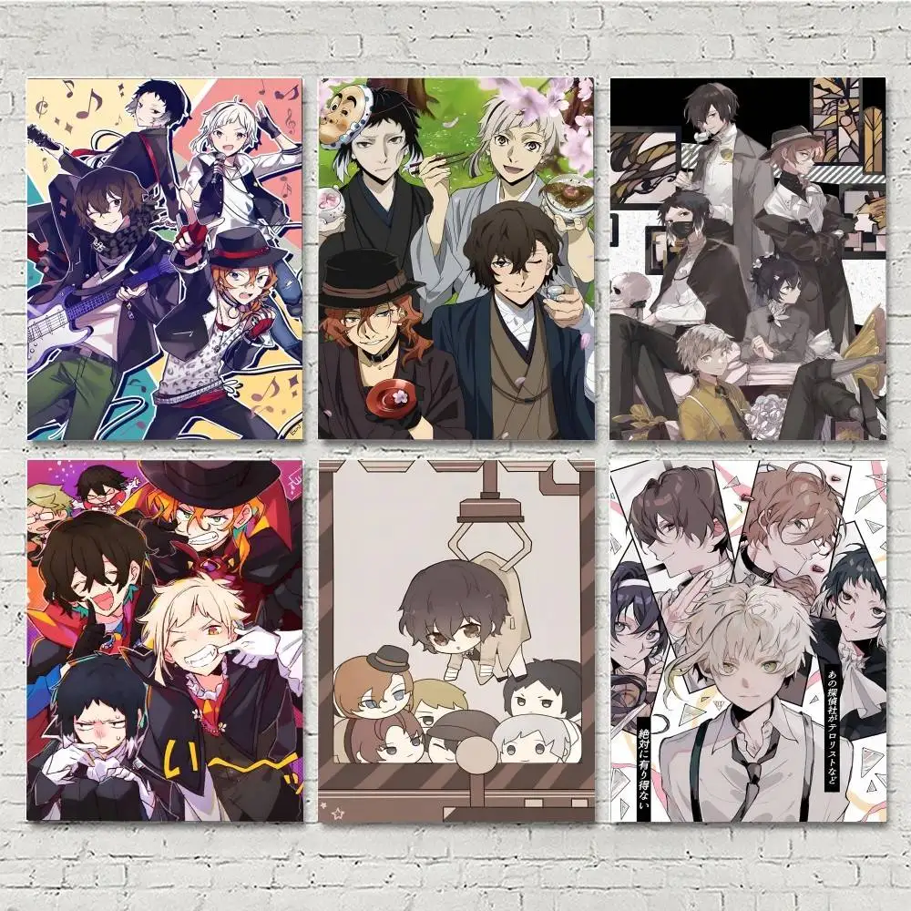 Anime B-Bungo Stray Dogs Cartoon Manga Posters HD Print Vintage Wall Art Decor for Home Study Room