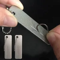 Fishing Hook Sharpener Portable Diamond Stone Fish Hook Sharpen Tools Knife Whetstone Keychain for Outdoor Fishing Accessories