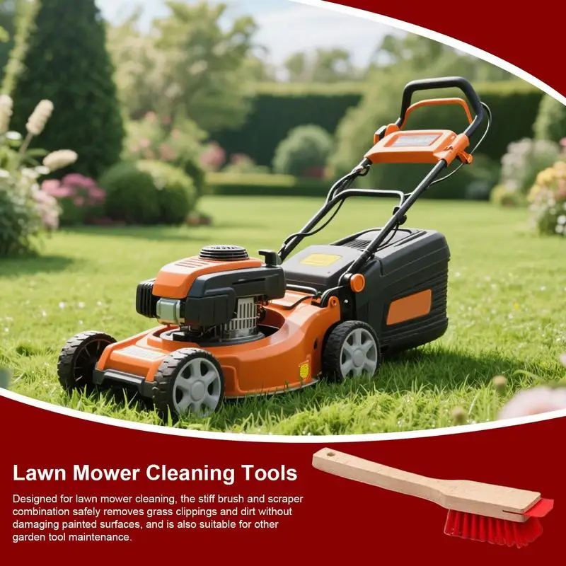 

Mower Deck Scraper Lawnmower Cleaning Brush Long Handle Stiff Bristle Mower Deck Scraper For Lawn Garden Yard Outdoor Floor