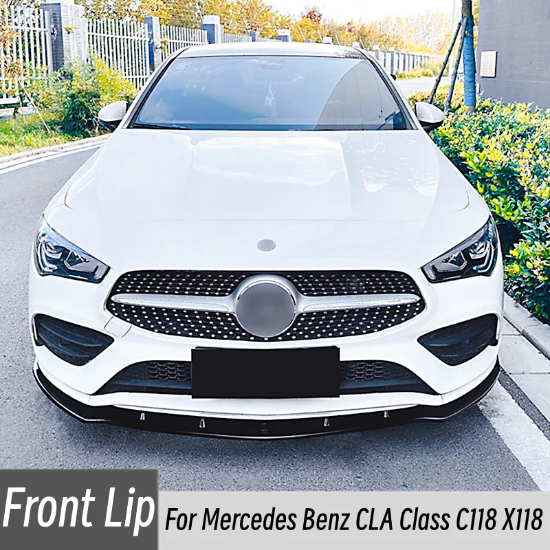 

For 2020-2023 Benz CLA Class C118 X118 Car Front Bumper Splitter Lip BodyKit Protector Guard Exterior Tuning Accessories