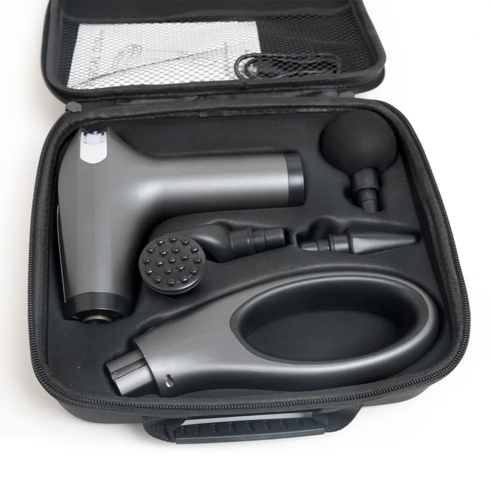 Imagem -03 - Pistola de Massagem Elétrica com Alça Alongada Massageador de Relaxamento Muscular Portátil de Grau Profissional