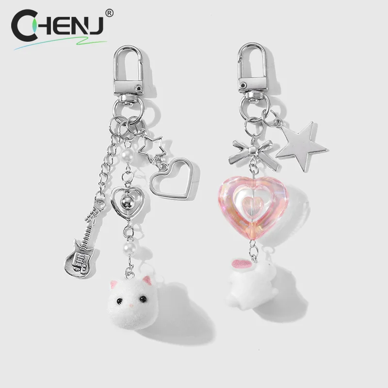 ประณีตน่ารักAll-Match Silver Starโทรศัพท์Charm Loveกระต่ายแมวจี้พวงกุญแจอุปกรณ์เสริม