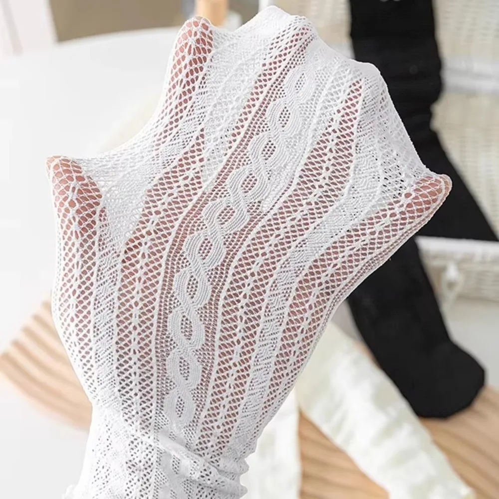 

Cute Mesh Women's Sock Solid Color Stretchy Harajuku Socks Breathable Long Socks