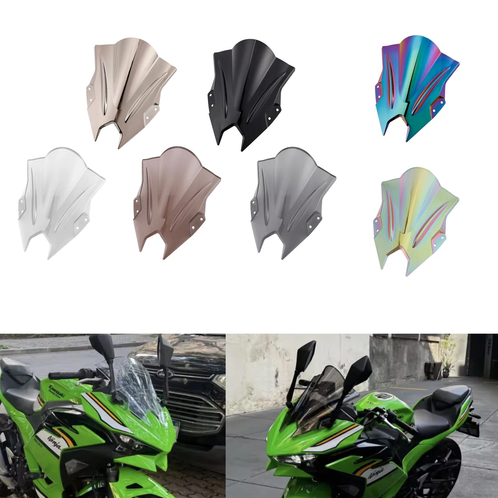 Motorcycle screen Windshield WindScreen Screen Deflector Protector for KAWASAKI NINJA 500 EX500R NINJA500 EX500 2024 2025