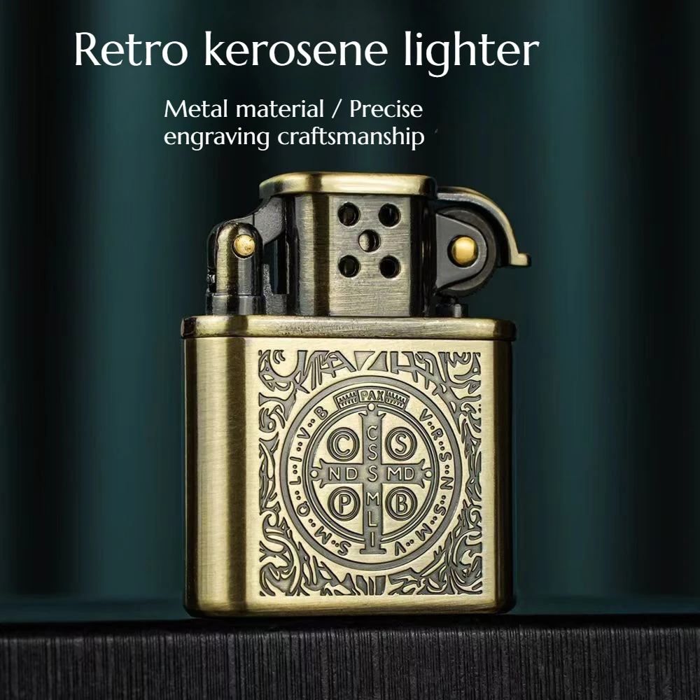 

Vintage Retro Lighter with Creative Metal Design Essential High-end Gift for Men Suitable for Smoking Accessories.
