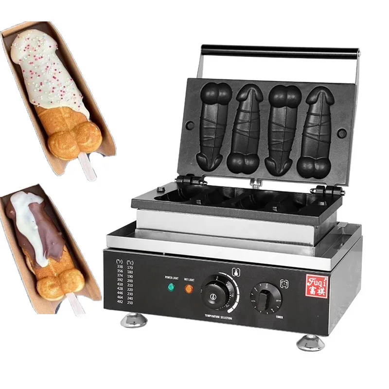 110V/220V Penis Shape Waffle Maker Iron Stick Baking Machine Hot Dog Sausage Commercial Grill Baker Waffle Snack