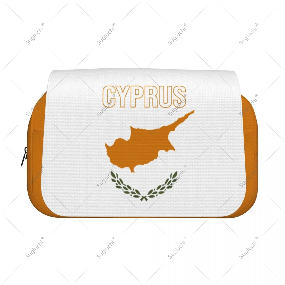Pencil Case Scissors Bags 3D Cyprus Flag Double-layer Oxford Cloth Stationery Storage Pen Box Case