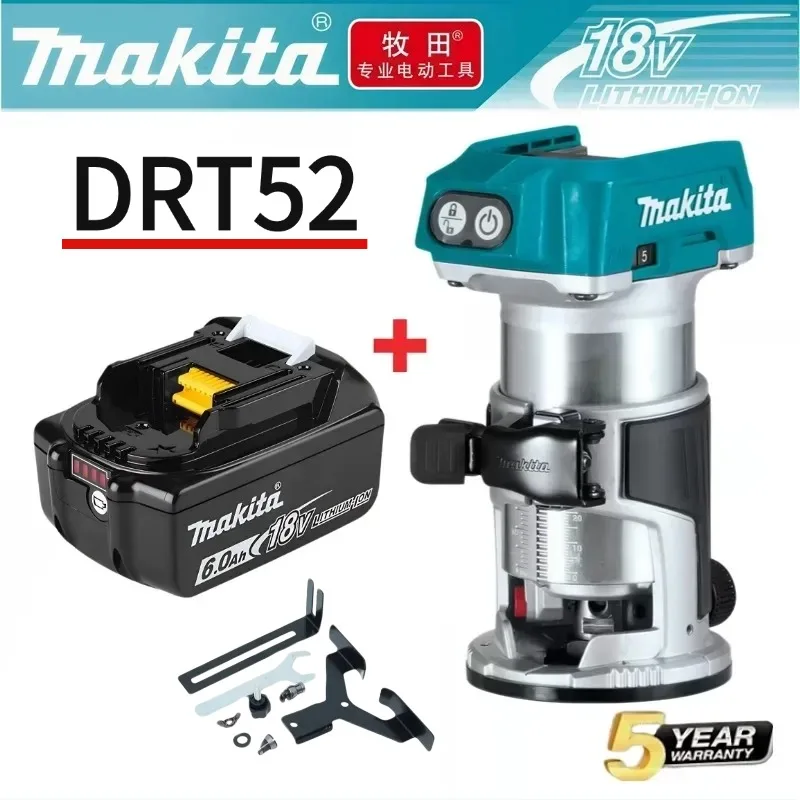 

Makita DRT52 Cordless Woodworking Trimmer 18V Lithium-ion Battery Carving Machine with 6.35mm Barrel Makita 18v Battery