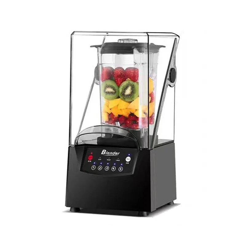 Elektryczny Blender do Smoothie do kruszenia lodu 2200W szybkobieżny Blender do soku owocowy z pokryciem izolacja akustyczna komercyjnym lub domowym