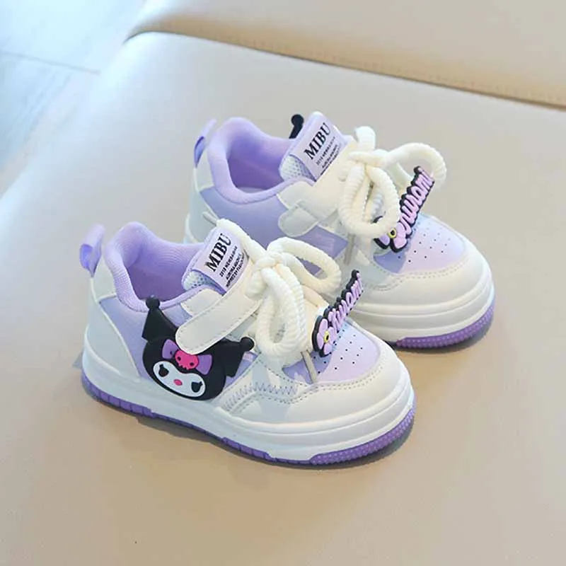 Sanrio Children\'s Fashion Casual Sneakers Girl\'s Cartoon Anime Melody Kuromi High Top Casual Board Shoes Students Running Shoes