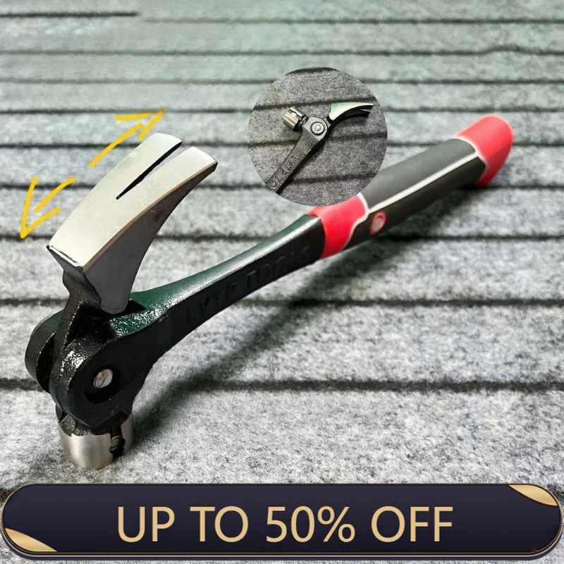 Adjustable Woodworking Iron Nail Hammer Multi-Functional Professional Claw Hammer  Emergency Safety Escape Household Hand Tools