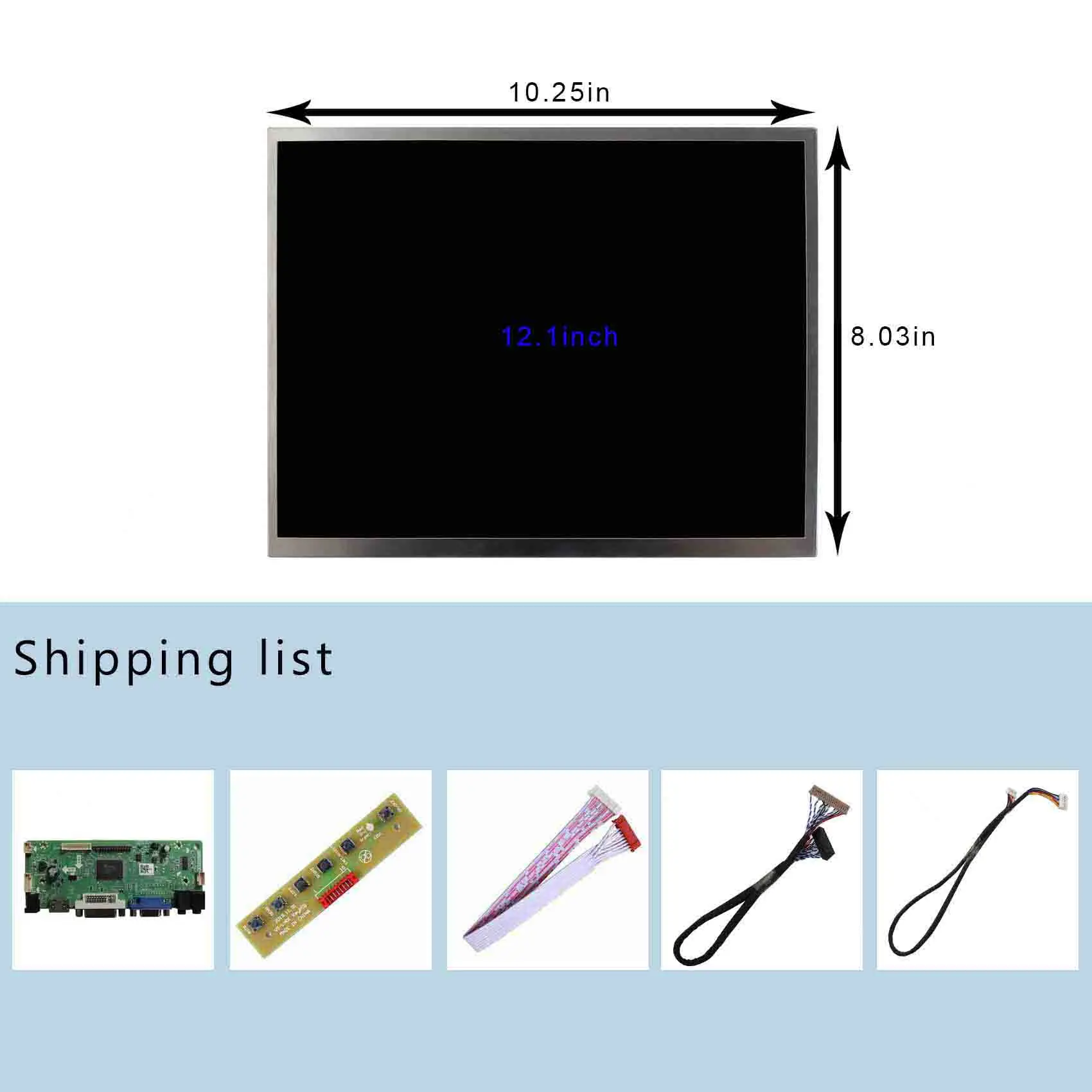 H-D DVI VGA لوحة تحكم LCD 12.1 "G121X1-L04 1024X768 شاشة LCD
