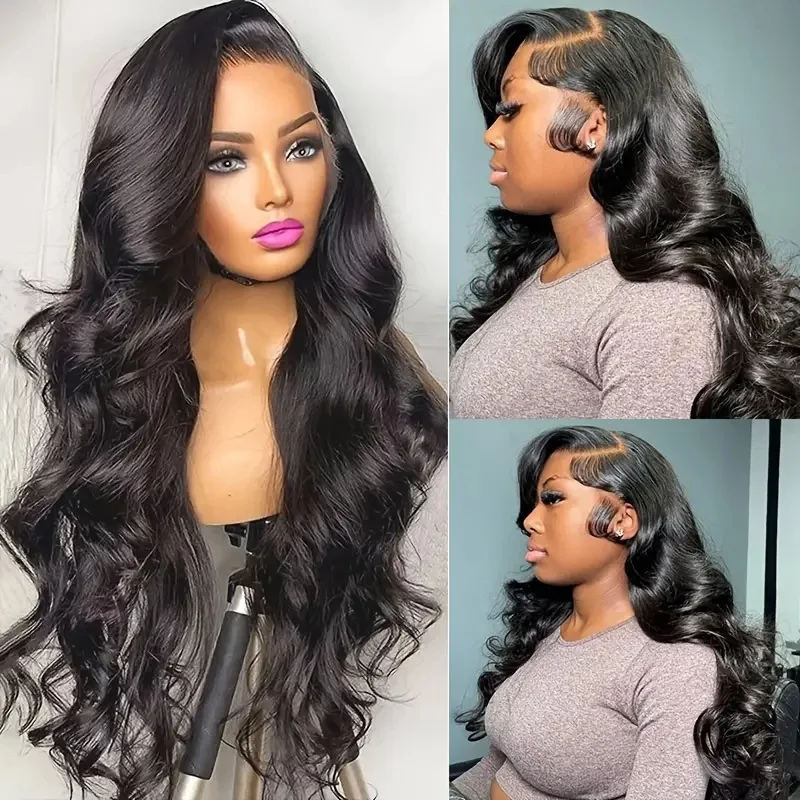 

Clearance Sale Of Non-Adhesive Transparent Front Lace Synthetic Wigs For Human Hair, Suitable For Fashionable Women's Wavy Curls