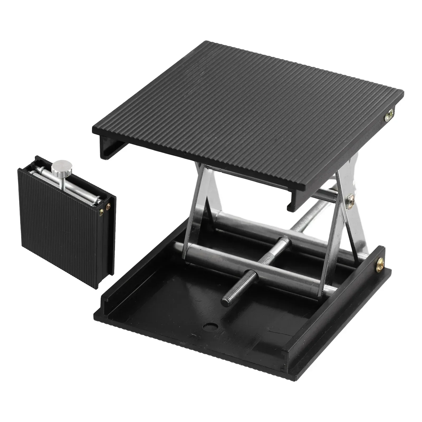 Mesa elevadora de plástico para tallado de carpintería, mesa elevadora de nivel, herramientas de soporte, piezas de instrumentos negros, accesorios, 1 unidad