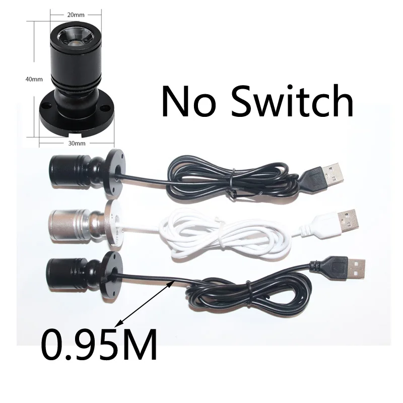 3W DC5V Led USB Spotlight Jewelry Cabinet Showcase Counter Lamp Surface Mounted Ceiling Spot Light USB 5V Interface 2 in One
