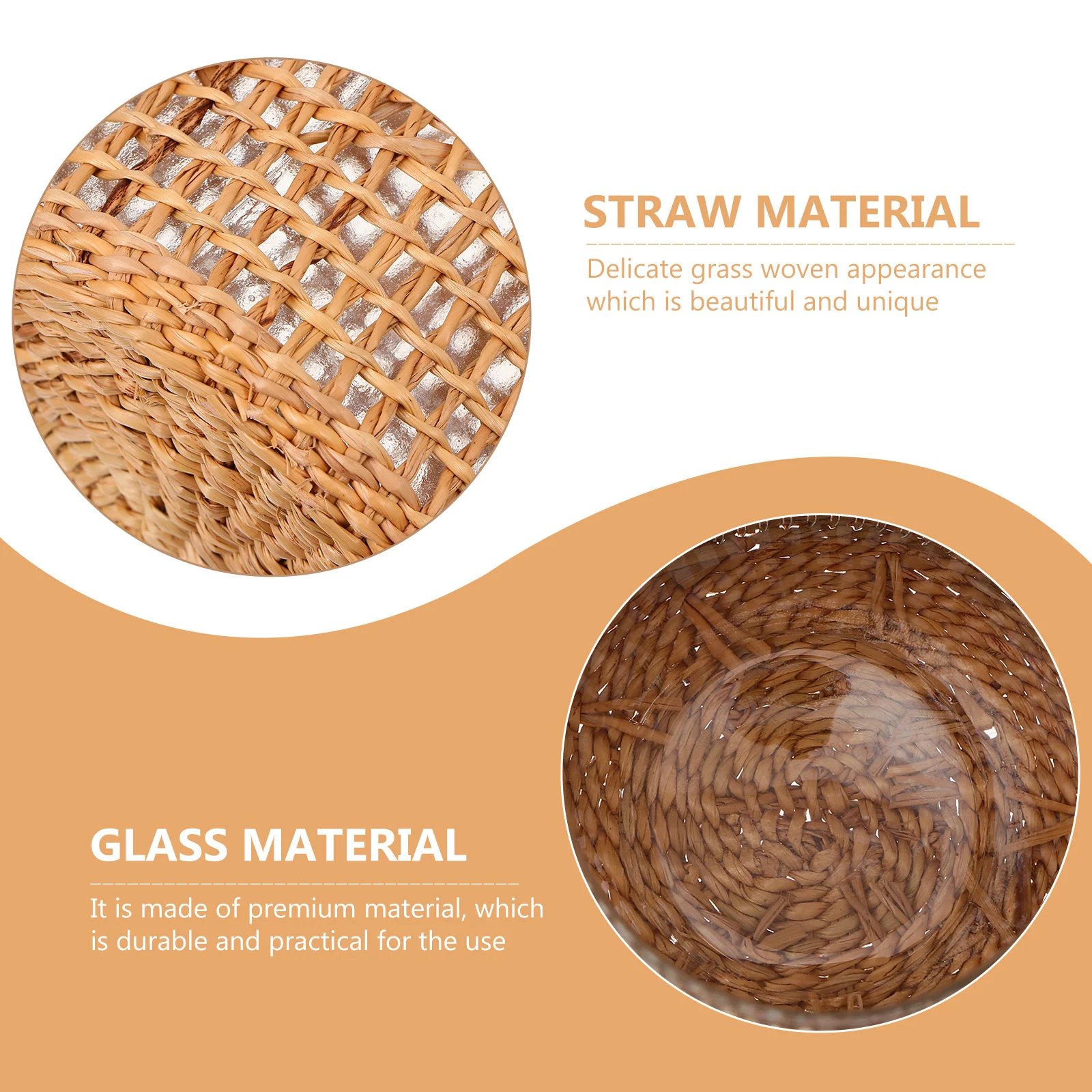 

1Pcs Grass Woven Glass Vase Elegant Decorative Flower Vessel for Dried Flowers Home Office Desktop Adornment Glass Vase