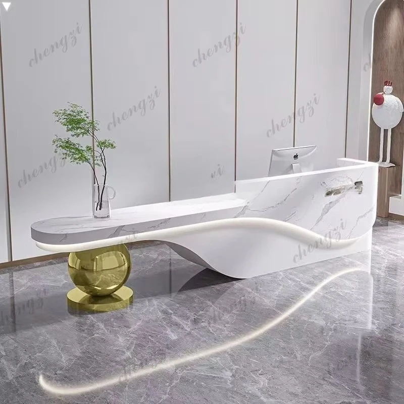 Hairdressing Reception Desk Small Cashier Market Counter Table Reception Desk Beauty Salon Luxury Muebles Commercial Furniture