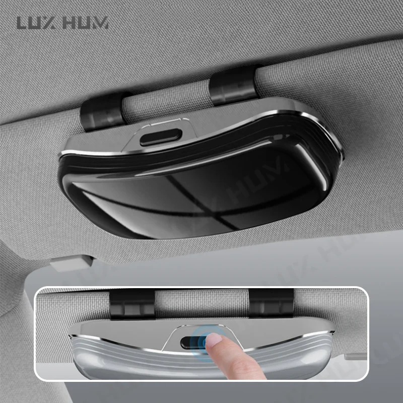 Auto-Sonnenblenden-Brillenetui, Luxuriöser Einhand-Organizer, Universelle Brillenaufbewahrungsbox für Autoinnenräume