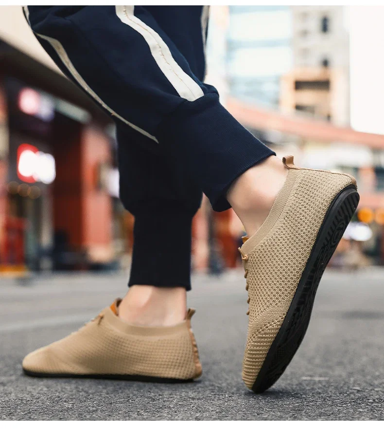 YRZL Herren-Sommer-Mesh-Slipper mit dünnem Boden, neuer Stil, atmungsaktiv, rutschfest, lässig, Wanderschuhe, leichte Fahrschuhe für Herren – Detail 9