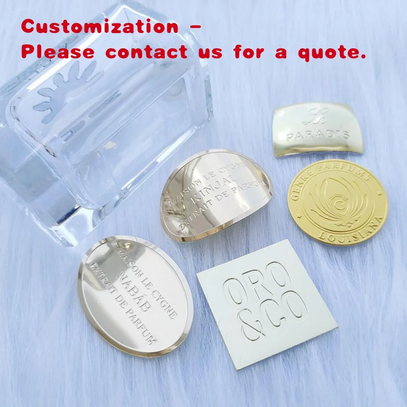 custom.2026 High Quality Luxury Self-Adhesive Metal Fragrance Label Sticker Perfume Bottles Minimum Order 500 Pcs Carto