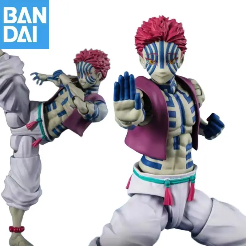 Genuino Bandai S.H.Figuarts Demon Slayer: Kimetsu No Yaiba Akaza Pvc coleccionista ornamento figura de acción modelo juguete para regalo en Stock