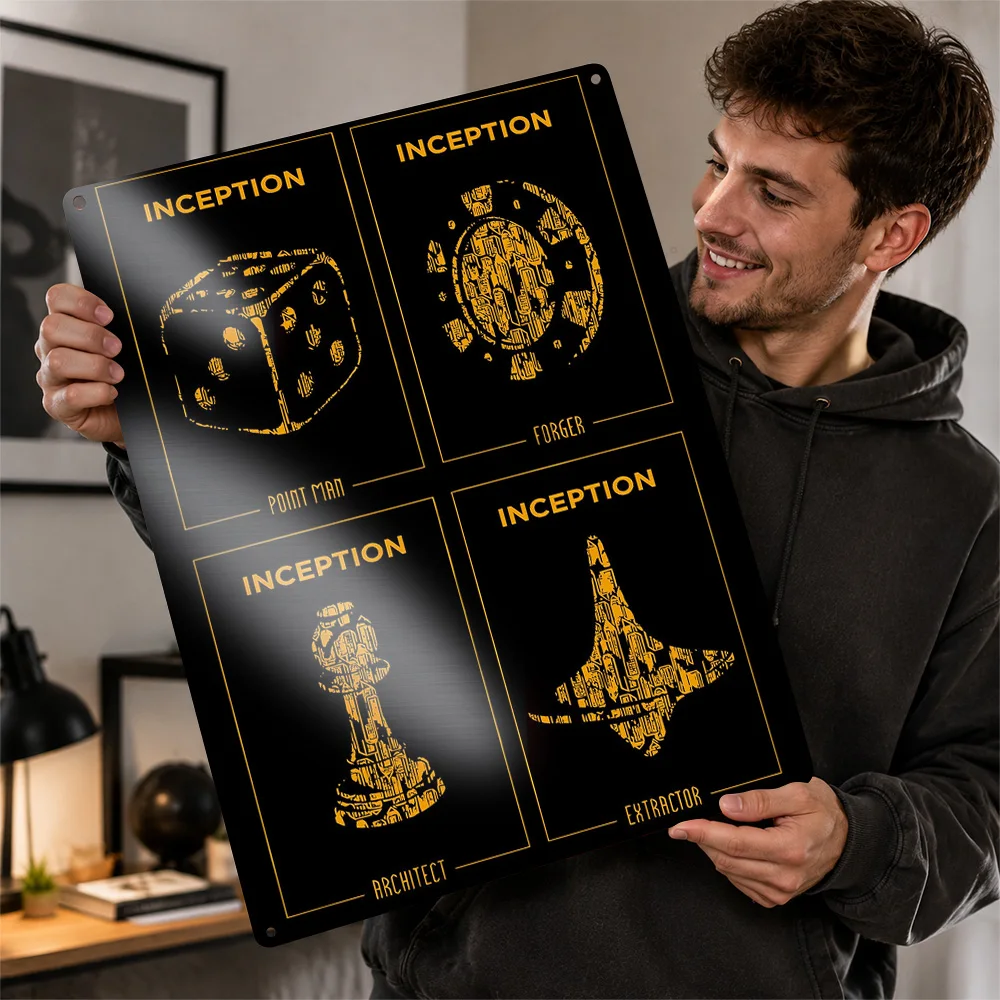 Inception Personalized 3D Textured Metal Poster Wall Art Tinplate Sign for Bedroom Decorations Office Decor Room Bar Accessories