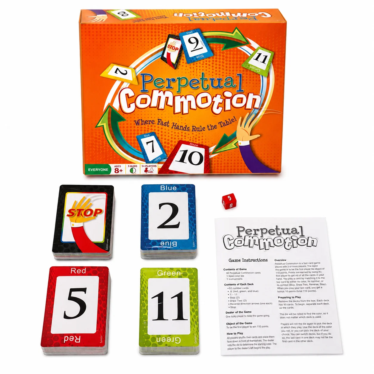 Perpetual Commotion Fast Hands Number Card Game Family Party Strategy Reaction Game English Version