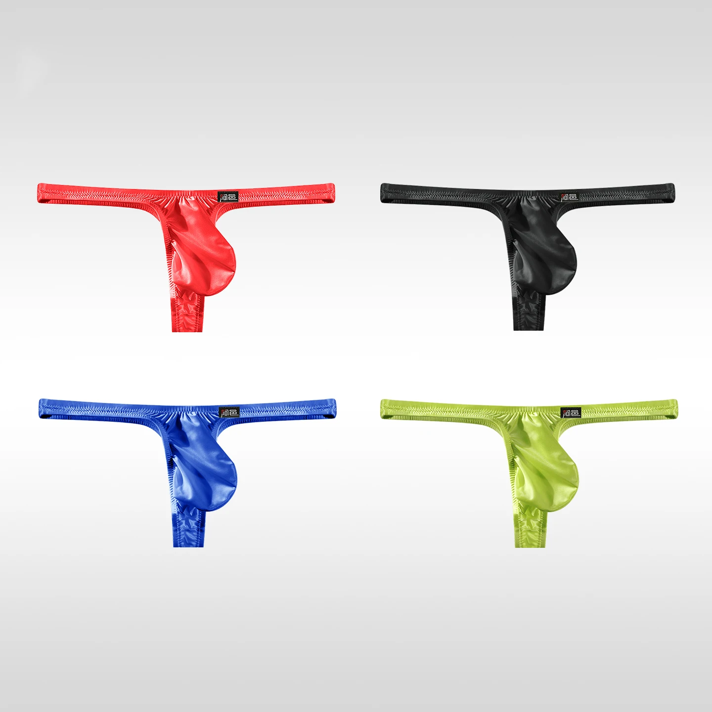 Men's Underwear Thong Ultra-Thin Ice Silk Breathable Sexy Low-Rise T-Back Stretch-Fit Under