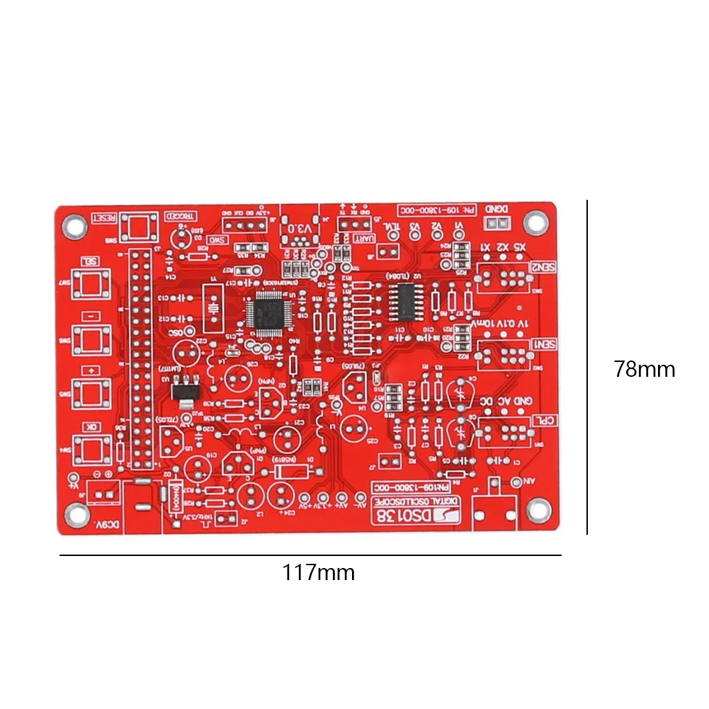 DS0138 Digital Oscilloscope 2.4 Inch TFT with LCD Display Alligator Probe Test Clip Fully Assembled for DIY Measuring Instrument