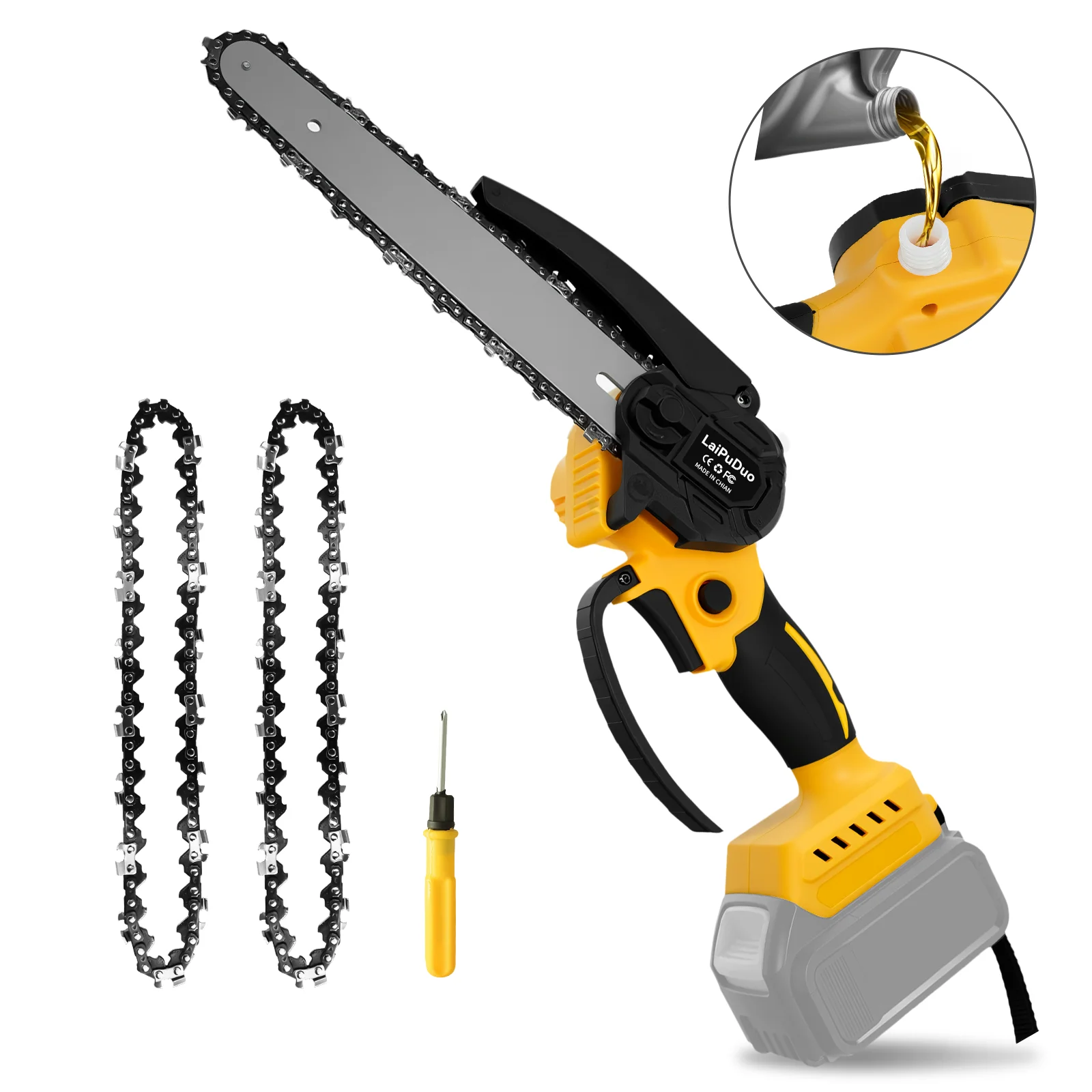 منشار كهربائي صغير بدون فرش 8 بوصة منشار كهربائي لاسلكي يده شجرة المتقلب حديقة أداة السلطة لبطارية ديوالت 20 فولت #1