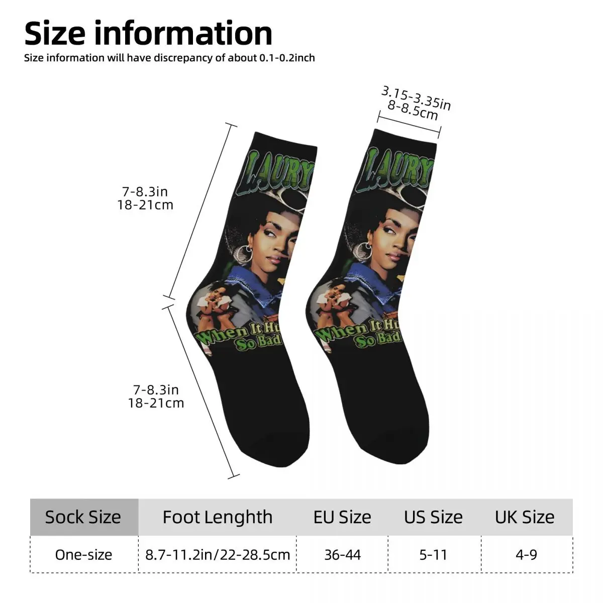 Calcetines con estampado para hombre, medias divertidas y gloriosas, estilo callejero Retro, Harajuku, Lauryn Hill, novedad, informal, regalo