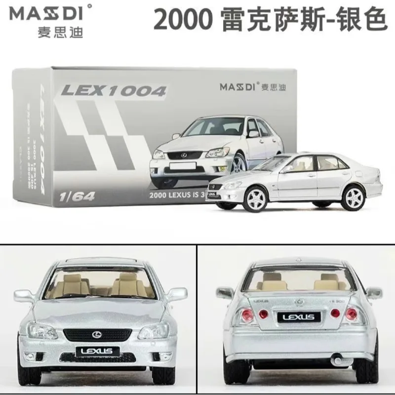 

1:64 MASDI Lexus IS 300 2000, литая под давлением модель автомобиля из сплава, детская игрушка, декоративный предмет для взрослых, подарок на фестиваль мальчиков.