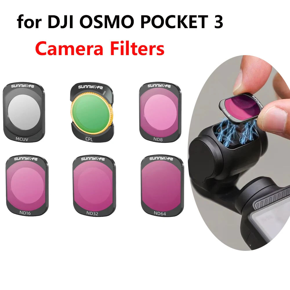 

For DJI Osmo Pocket 3 Camera NDPL CPL Filters Kit for DJI POCKET 3 ND8 ND16 ND32 ND64 MCUV Lens Filters Gimbal Protector Set