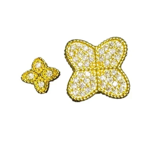 مجموعة MDL مع خاتم الماس الصغير المكسور بأربع أوراق زهرة البرسيم أوروبا والولايات المتحدة مليئة بحلقة الزركونيوم