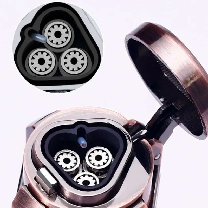 JOBON Zinc Alloy Strong Firepower Three Jet Flame Cigar Lighter Bottom Cigar Diamond Outdoor Portable Butane Gas Torch Lighters - view 4