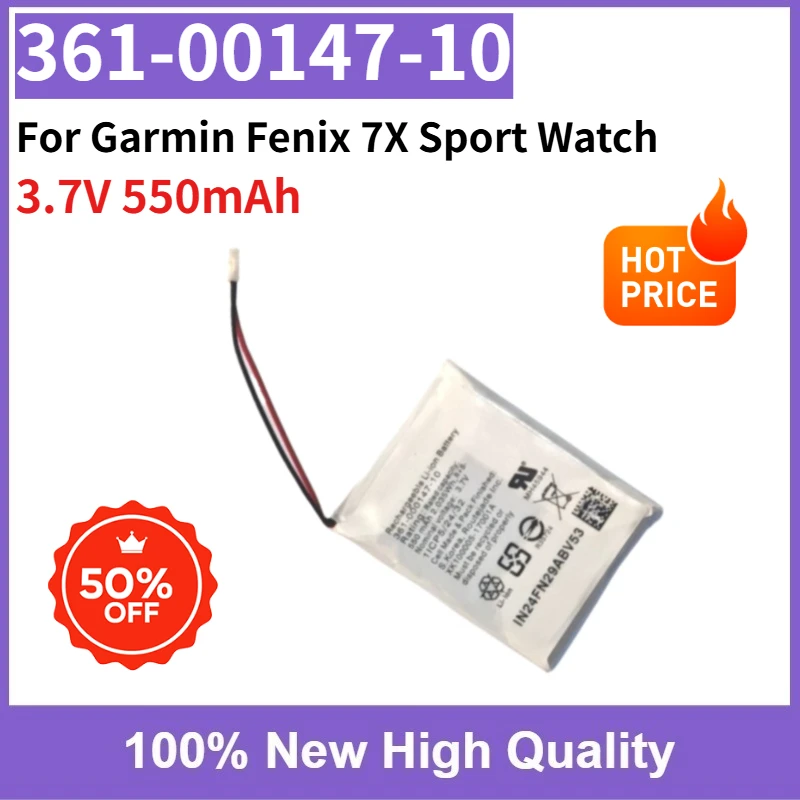 

Replaceable Battery 361-00147-10 3.7V 550mAh for Garmin Fenix 7X Sport Watch High Quality Fast Shipping