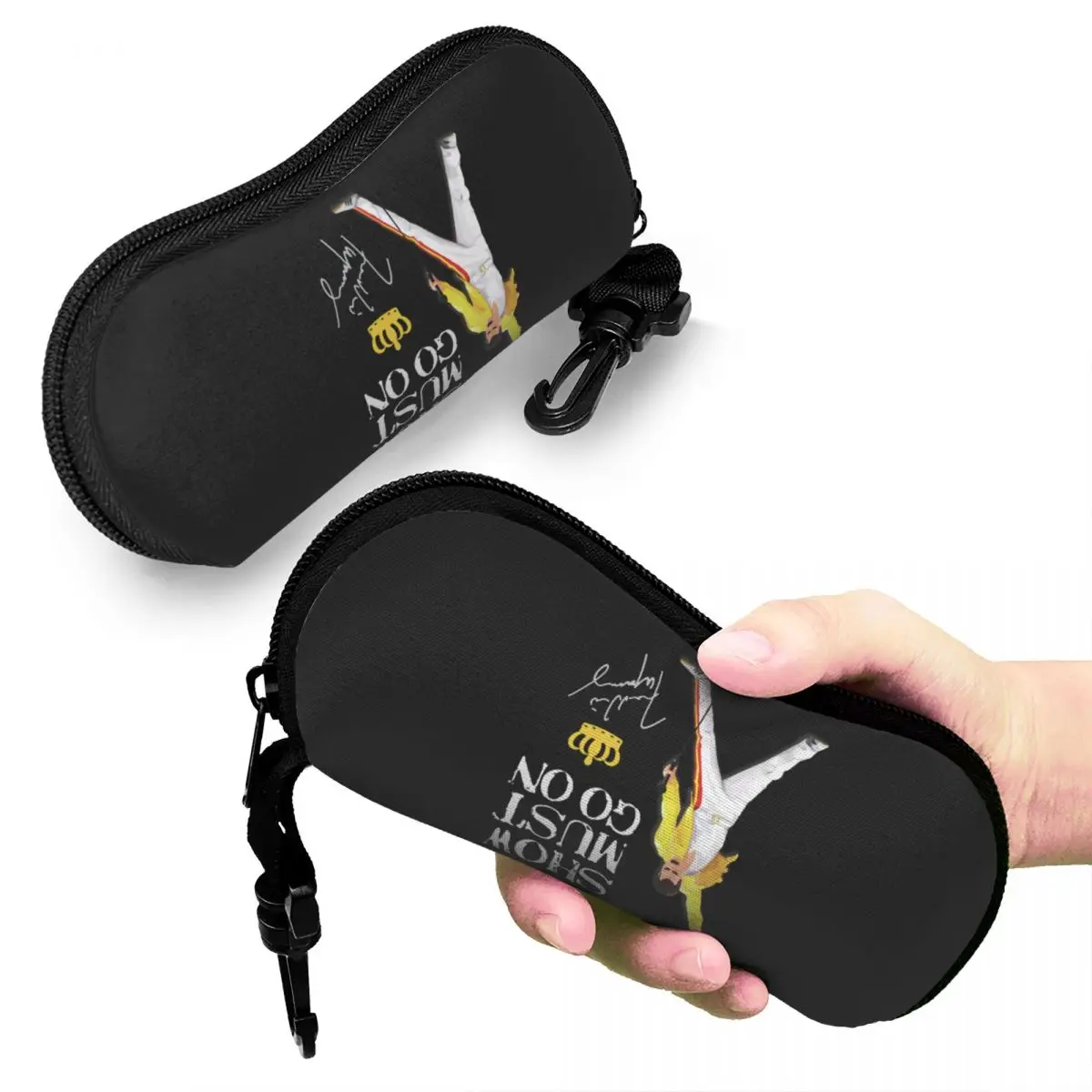 Custom Freddie Mercury Rock Roll Shell Eyeglasses Protector Cases Women Men Sunglass Case Show Must Go On Glasses Pouch